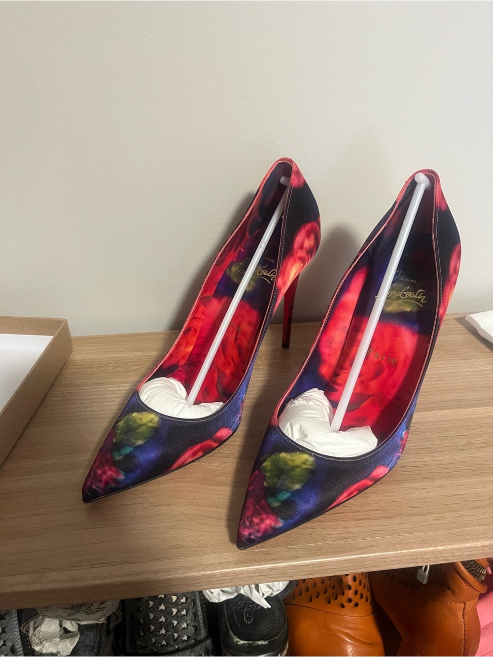Christian Louboutin Multicolor Floral Pointed Toe Stilettos